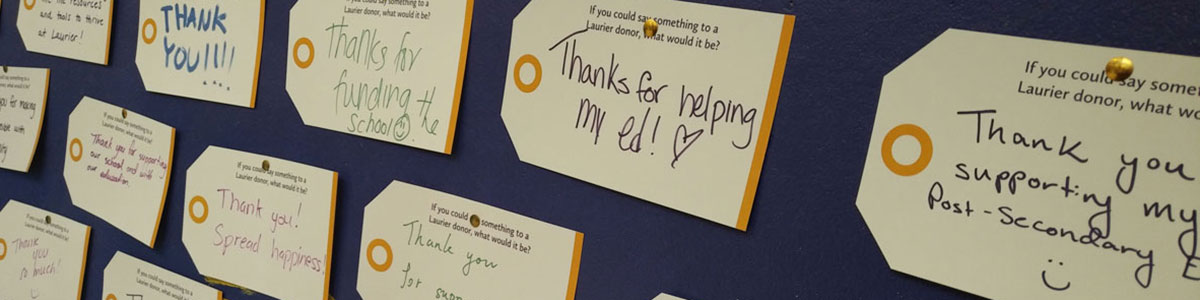 A picture of multiple thank you notes